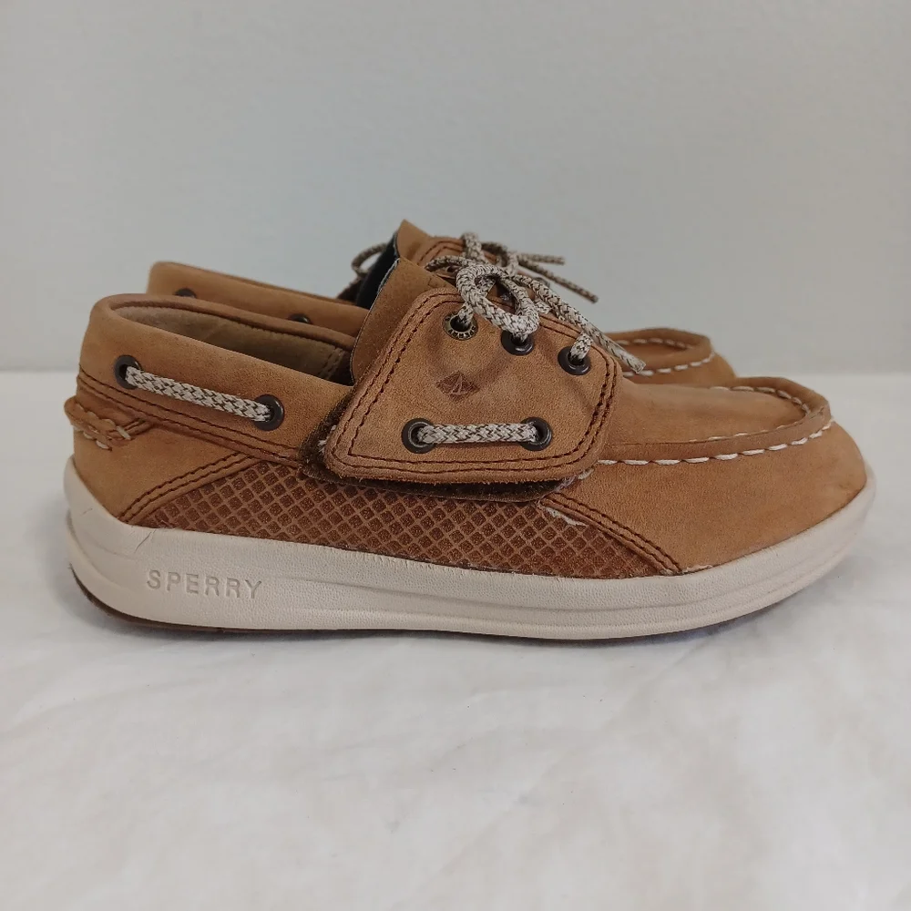 Sperry Kids Tan Brown Lace Moccasin Boat Shoes